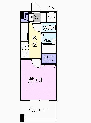 シャンテ吉塚(1K/3階)の間取り写真