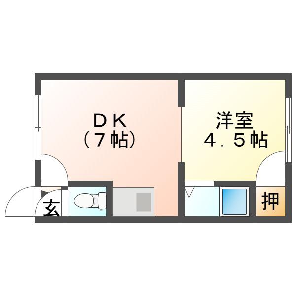 ジュエルIV(1DK/3階)の間取り写真