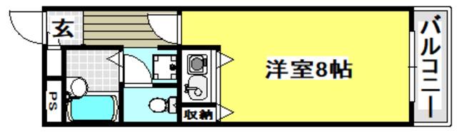 メゾンシャルマン(ワンルーム/2階)の間取り写真