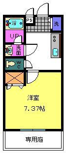 セレブ 華乃郷(1K/2階)の間取り写真
