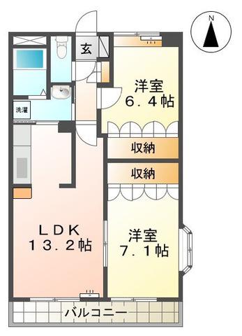 エスペランス清住(2LDK/3階)の間取り写真