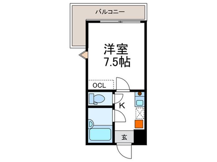 サンダ館II(1K/2階)の間取り写真