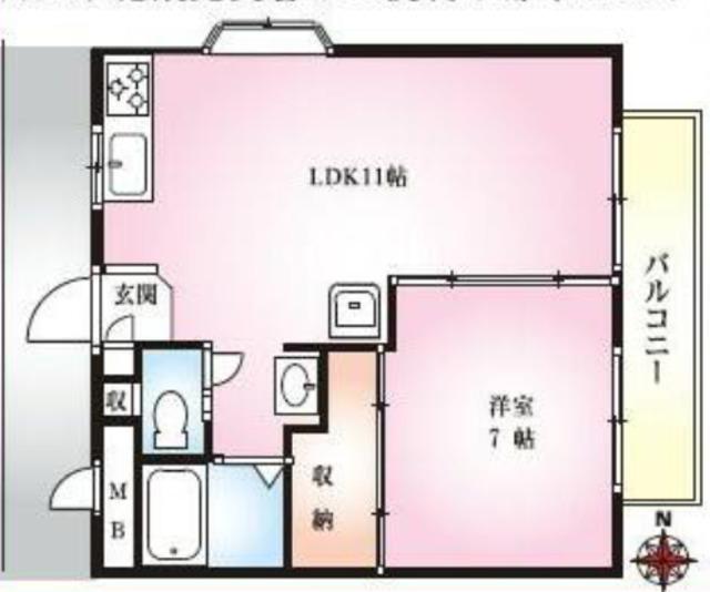 サンコーポ小町通(1LDK/2階)の間取り写真