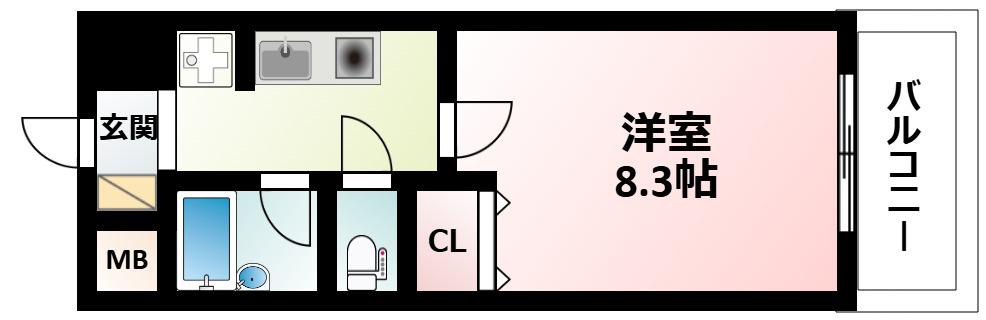 グレイス丸萬(1K/3階)の間取り写真
