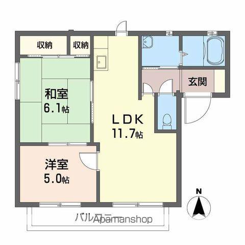 ポンテピエールII(2LDK/1階)の間取り写真
