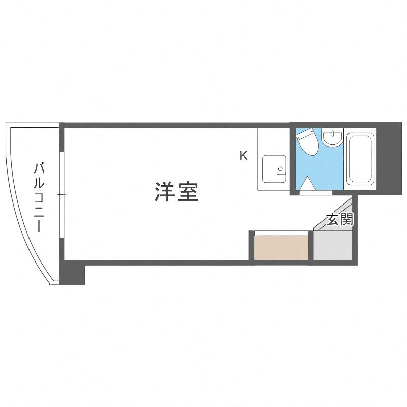 ソシエ山鼻(1DK/2階)の間取り写真