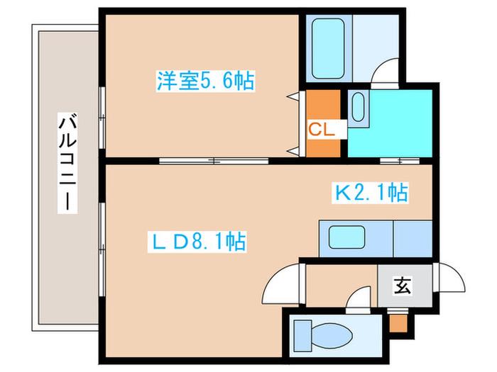 MYプラザ円山公園(1LDK/5階)の間取り写真