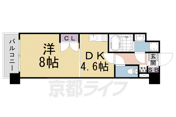 リーフセラ七条(1DK/2階)の間取り写真
