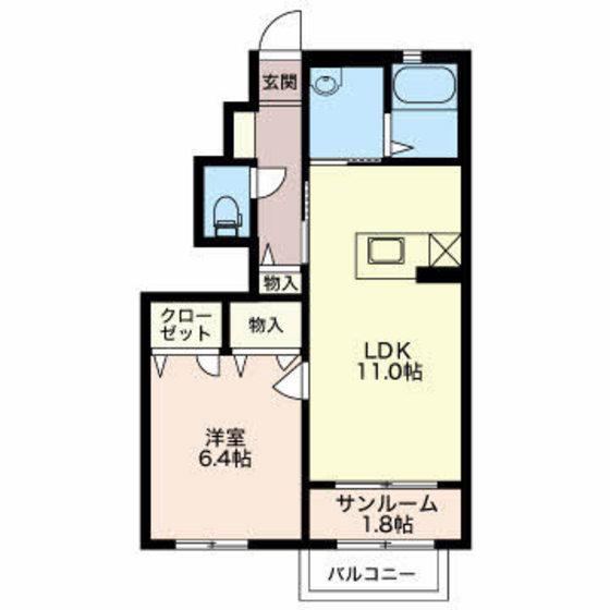 プラザプレミア(1LDK/1階)の間取り写真