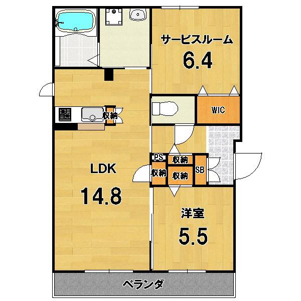 シャーメゾン右京(1SLDK/3階)の間取り写真