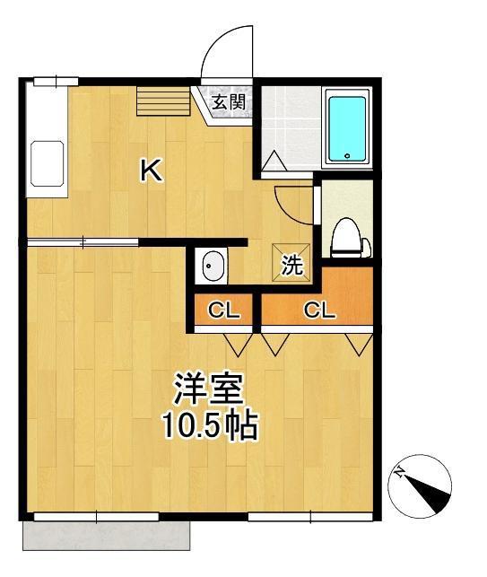 ファーストステップ狭山台(1K/1階)の間取り写真