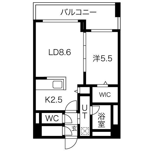 FER北3条 フェール(1LDK/6階)の間取り写真
