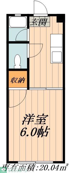 幸和ハイツ(1K/2階)の間取り写真