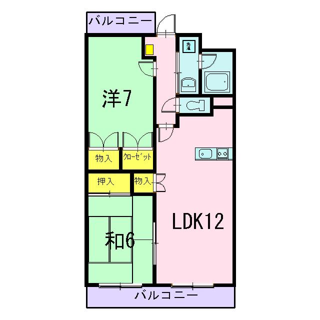 エスポワール・U(2LDK/2階)の間取り写真