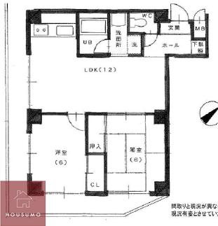 パテイオス豊里館(2LDK/6階)の間取り写真