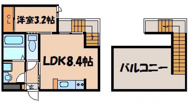GRANDTIC PEARL 海田(1LDK/2階)の間取り写真