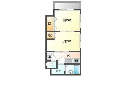 アパートメント地図屋クラブ(2K/5階)の間取り写真
