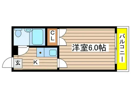 ミリアン アクアノース(1K/2階)の間取り写真