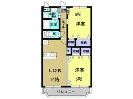Y&Mマンションドリーム(2LDK/3階)の間取り写真