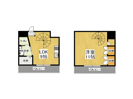 K FLAT(1LDK/7階)の間取り写真