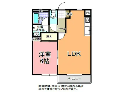 サンライフ青柳(1LDK/1階)の間取り写真