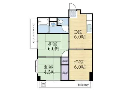 カミギオンハイツ(3DK/2階)の間取り写真