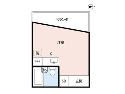 ピアブランカ三田(ワンルーム/3階)の間取り写真