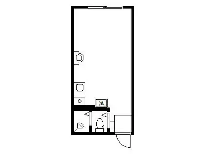 オーシャンビーチ(ワンルーム/1階)の間取り写真