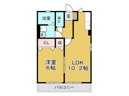 EAI・MICHI(1LDK/2階)の間取り写真