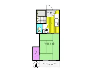 コーポラフォーレ(1K/2階)の間取り写真