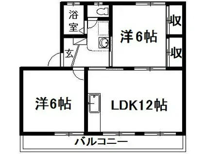 パークハイツ(2LDK/1階)の間取り写真