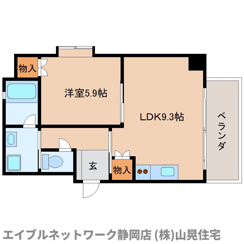 タウンコート人宿町(1LDK/11階)の間取り写真