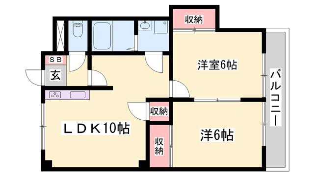 エスポワール(2LDK/1階)の間取り写真