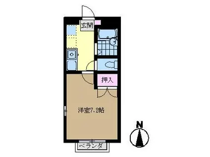 メゾンエスト(1K/2階)の間取り写真