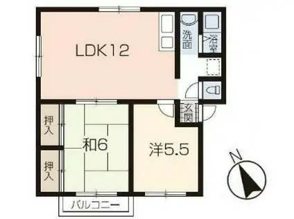 ラ フォーレ ヒロ(2LDK/2階)の間取り写真