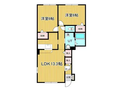 ソフィアガーデン昭和(2LDK/1階)の間取り写真