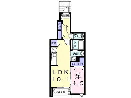 ラフレシール三島II(1LDK/1階)の間取り写真