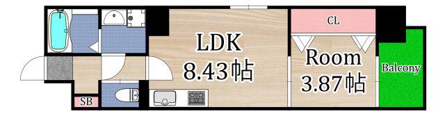 TOU MIYAKOJIMA(1LDK/3階)の間取り写真