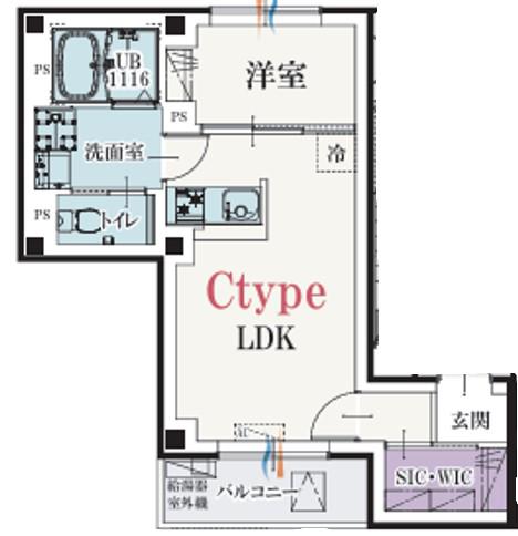 BCASA調布サウス COURT(1LDK/5階)の間取り写真