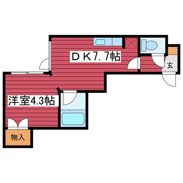 ラ・セーヌ月寒(1DK/3階)の間取り写真