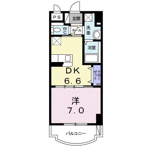 盛キャラバン(1DK/2階)の間取り写真