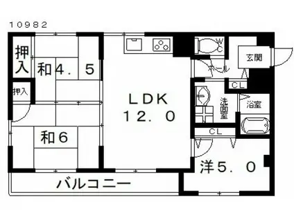 マンション高安NO1(3LDK/2階)の間取り写真