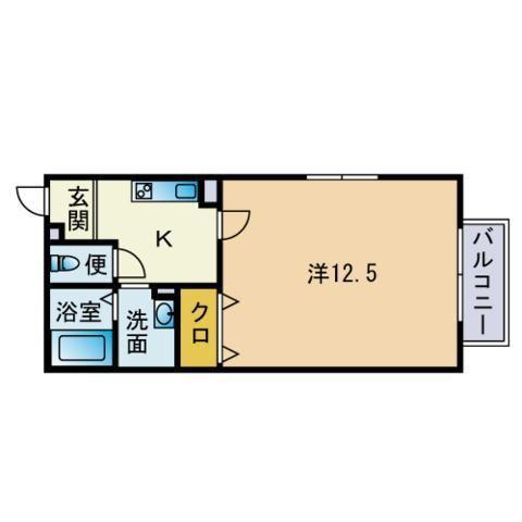 リースランド富士見Ⅰ(1K/2階)の間取り写真