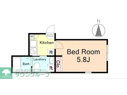 CHUM AOTO(1K/1階)の間取り写真