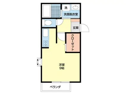 グリーンモア(ワンルーム/2階)の間取り写真