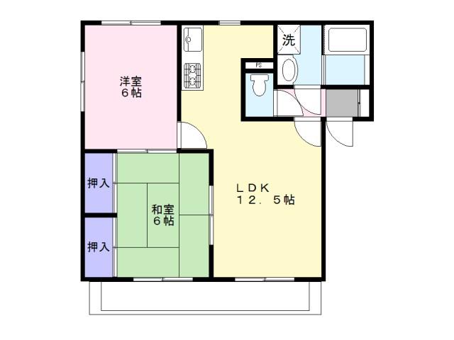 ファミーリエ(2LDK/1階)の間取り写真