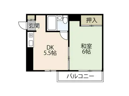 ダイアパレス土橋(1DK/8階)の間取り写真