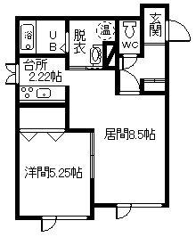 STELLA豊岡2-1(1LDK/1階)の間取り写真