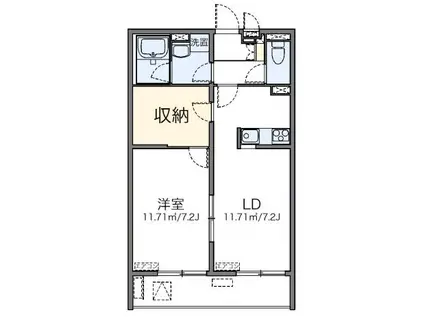 レオネクストアナベル(1LDK/2階)の間取り写真