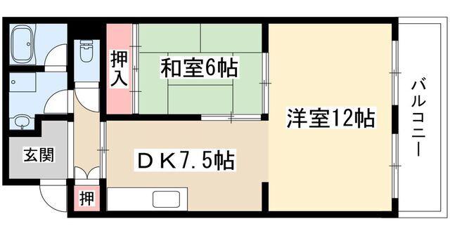グリーンパークマンション(1LDK/4階)の間取り写真
